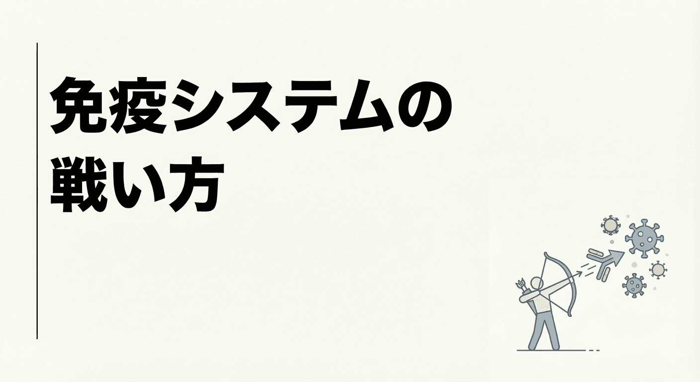 菌と戦っているイラスト