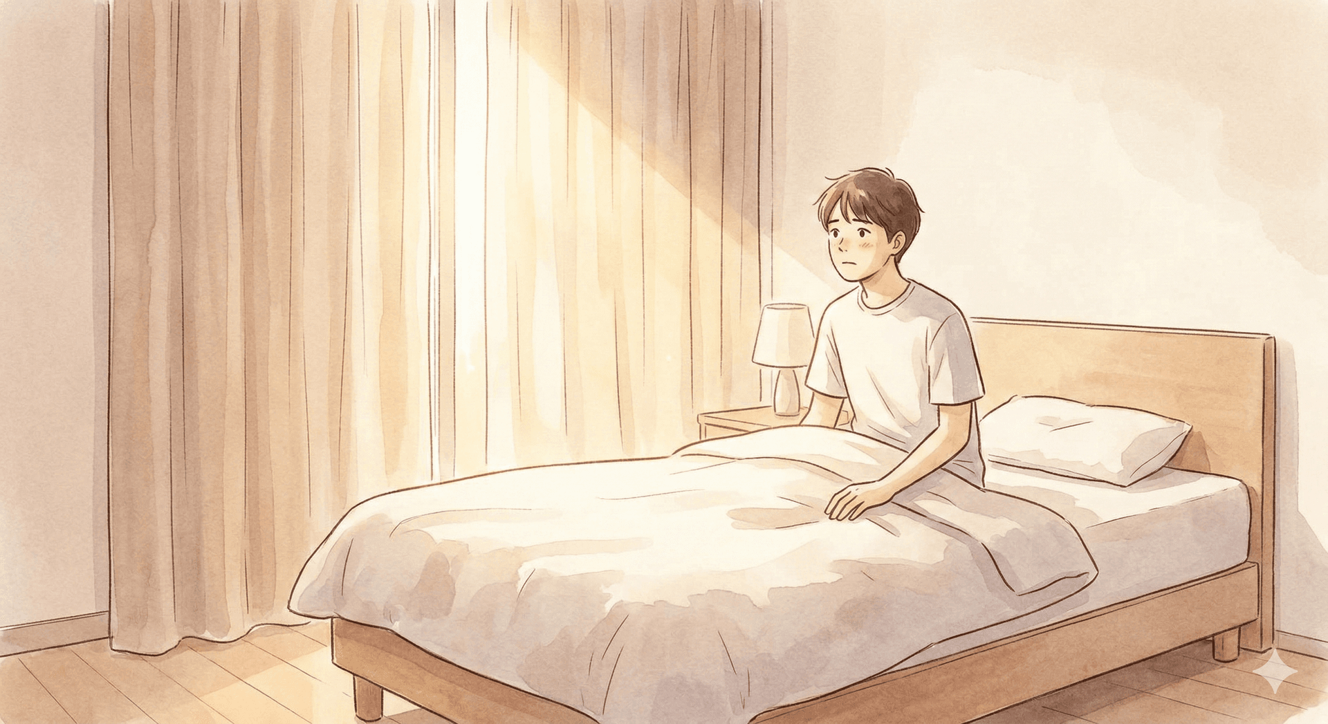 朝目覚めた時のイラスト