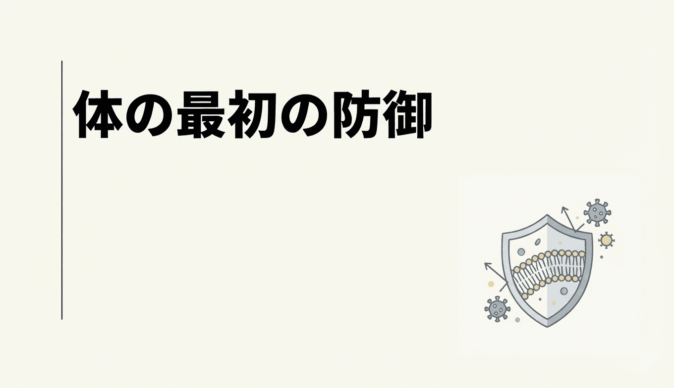 菌を盾で守っている画像