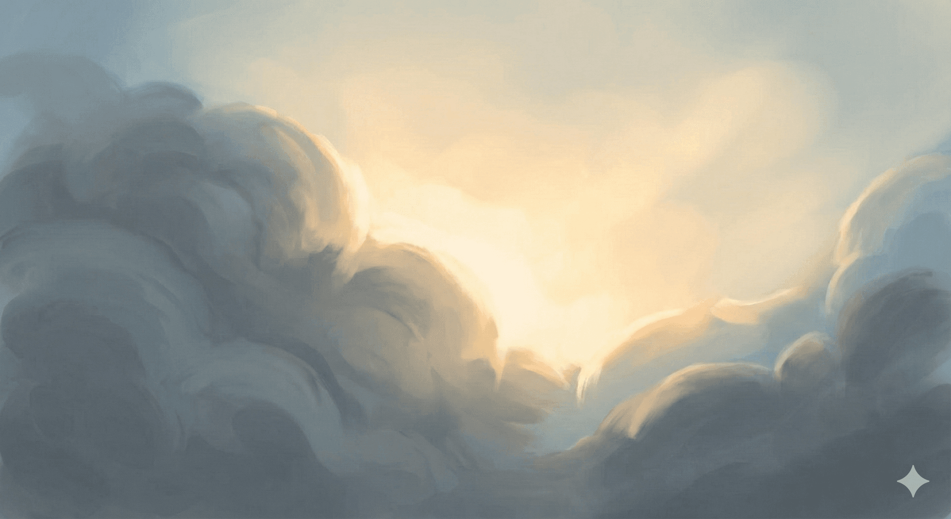 雲から光がでているイラスト